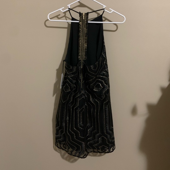 Saylor Sequined Mini Dress in black and gold - Picture 2 of 4